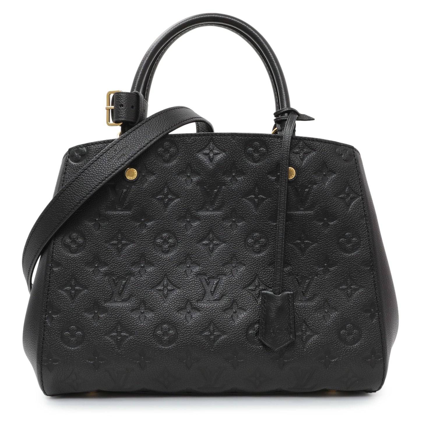 Exclusive Louis Vuitton Black Empreinte Montaigne MM — Front View