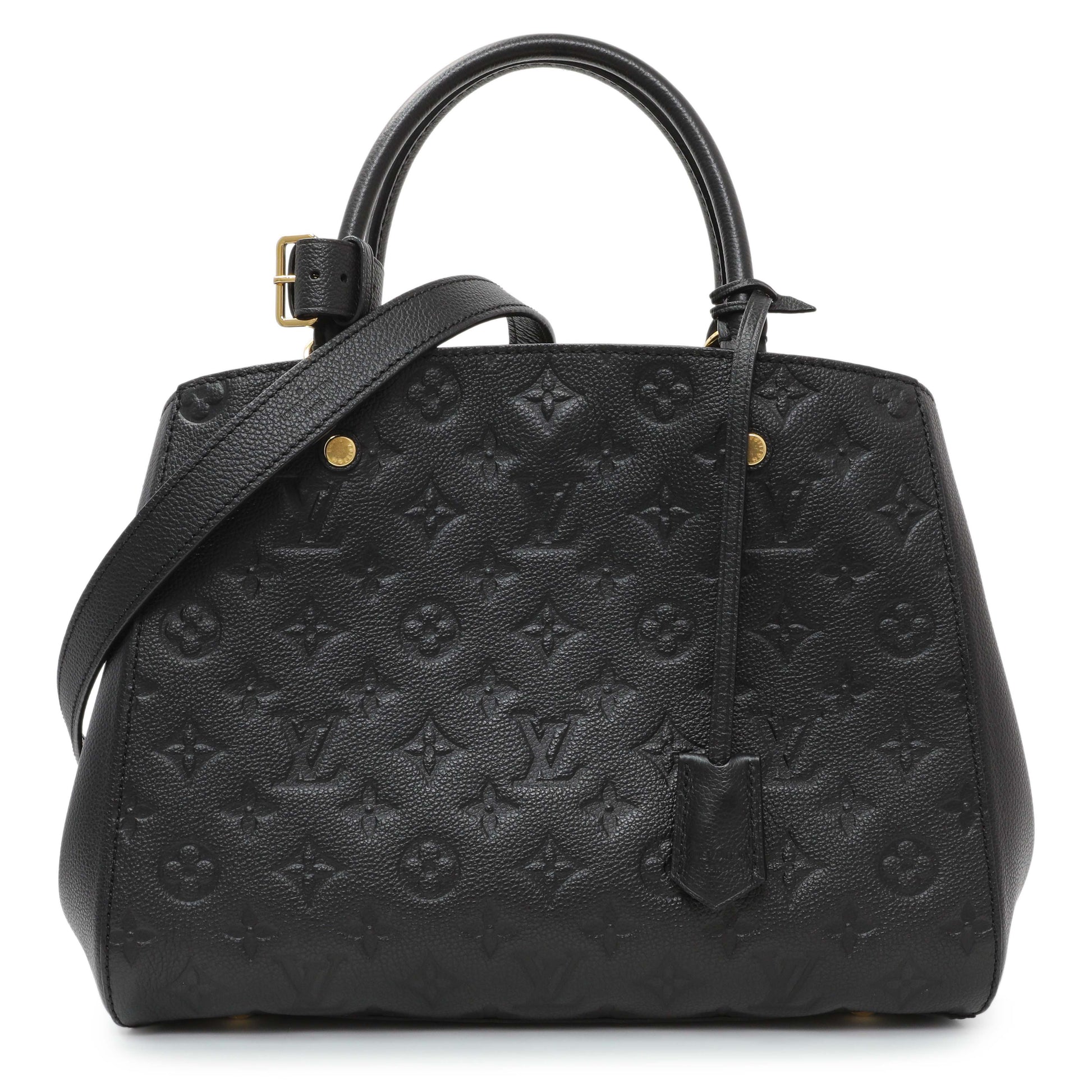 Exclusive Louis Vuitton Black Empreinte Montaigne MM — Front View