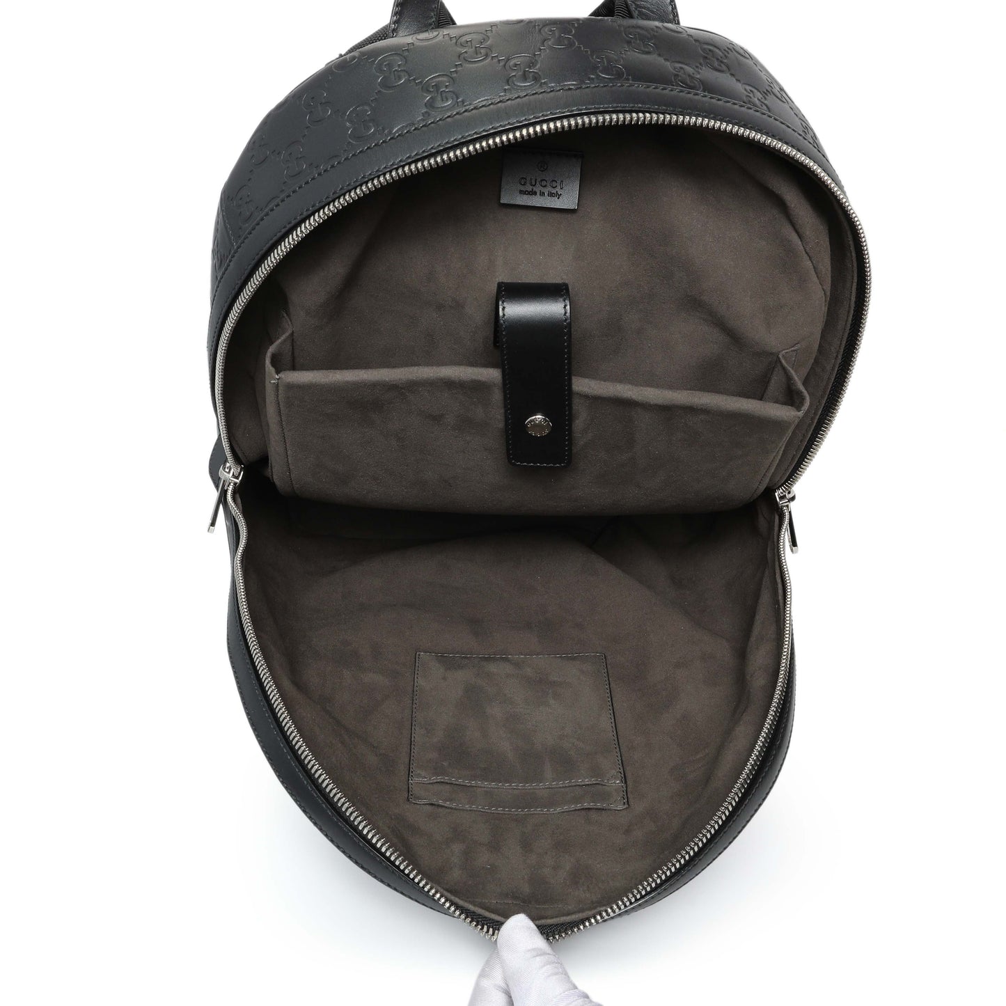 Exclusive Gucci Black Guccissima Signature Day Backpack — Alternate View 8