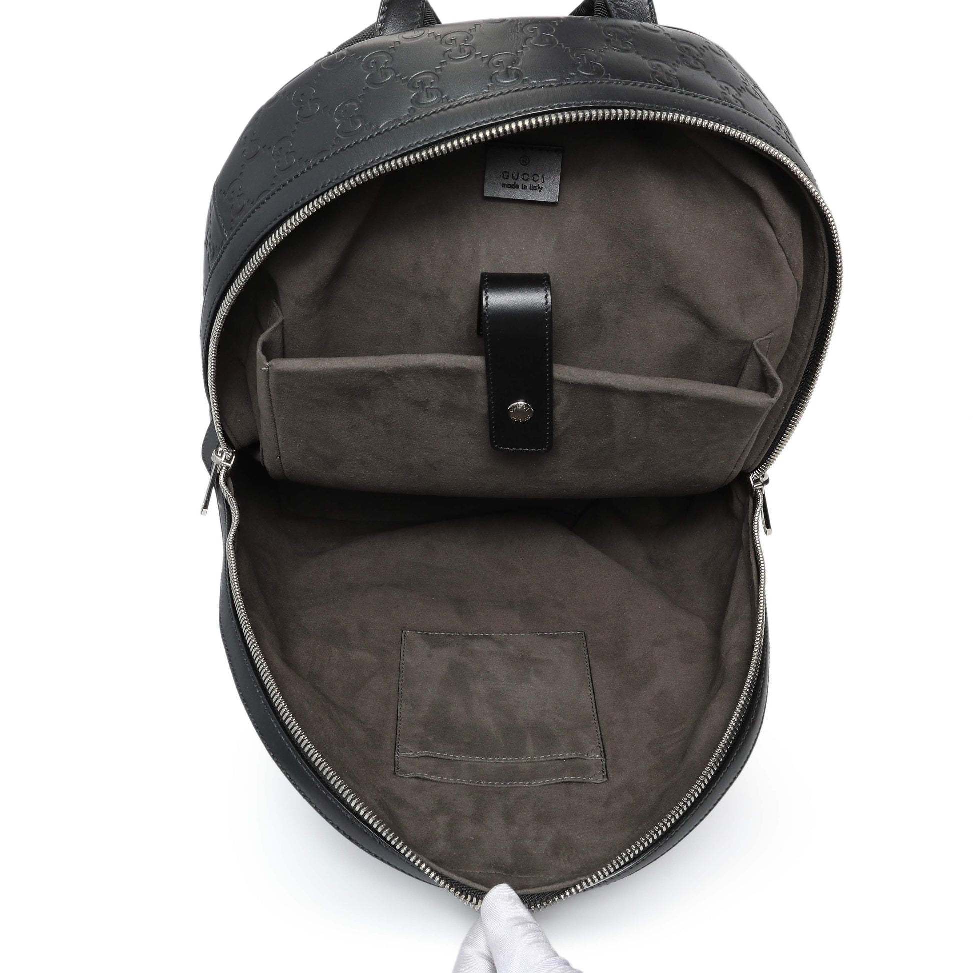 Exclusive Gucci Black Guccissima Signature Day Backpack — Alternate View 8
