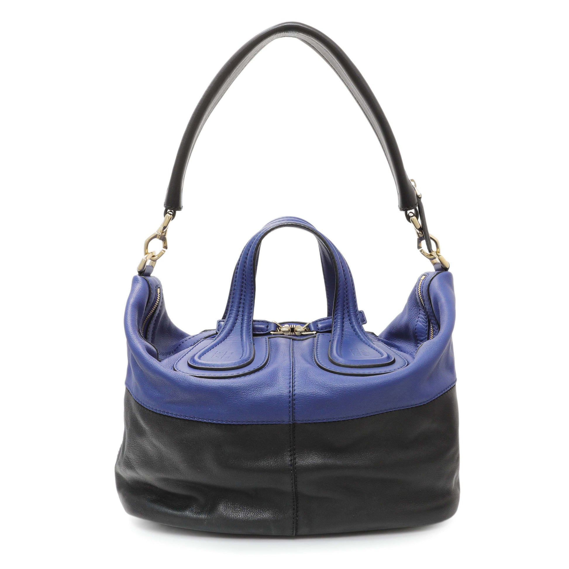 Exclusive Givenchy Black Blue Calfskin Medium Nightingale — Front View