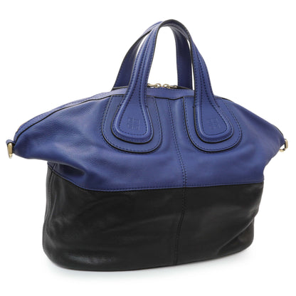 Exclusive Givenchy Black Blue Calfskin Medium Nightingale — Side View