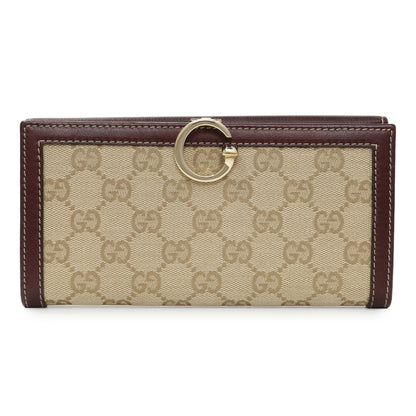 Exclusive Gucci Monogram Continental Long Flap Wallet — Front View