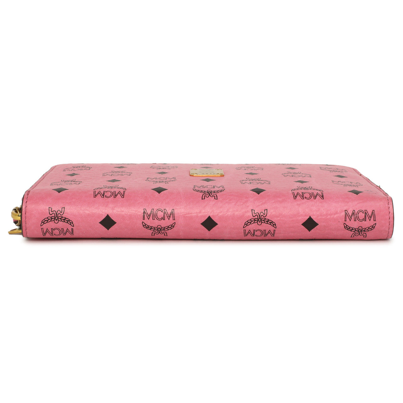 Exclusive MCM Pink Visetos Zip Around Wristlet Wallet — Back View