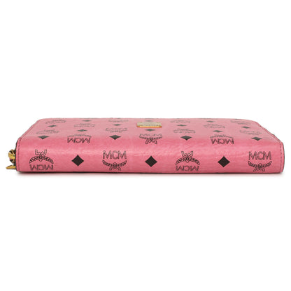 Exclusive MCM Pink Visetos Zip Around Wristlet Wallet — Back View