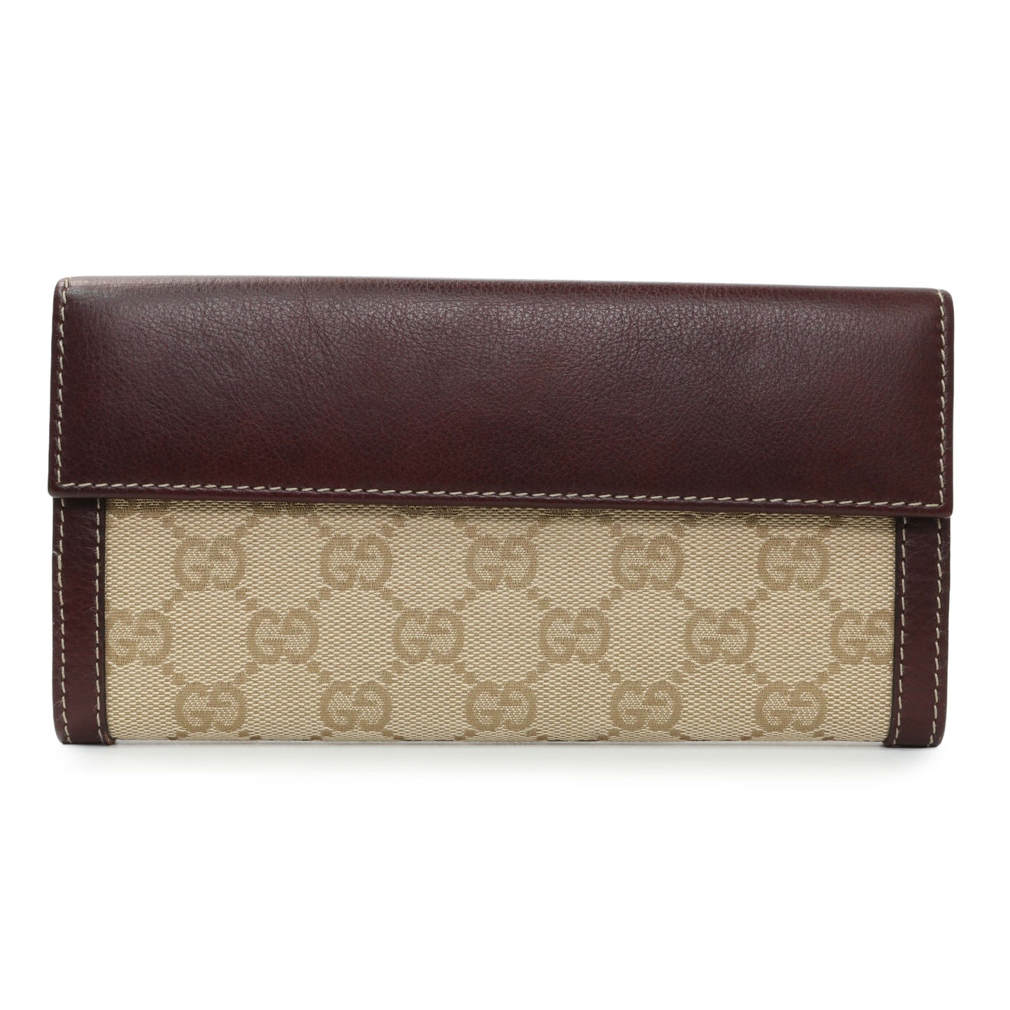 Exclusive Gucci Monogram Continental Long Flap Wallet — Side View