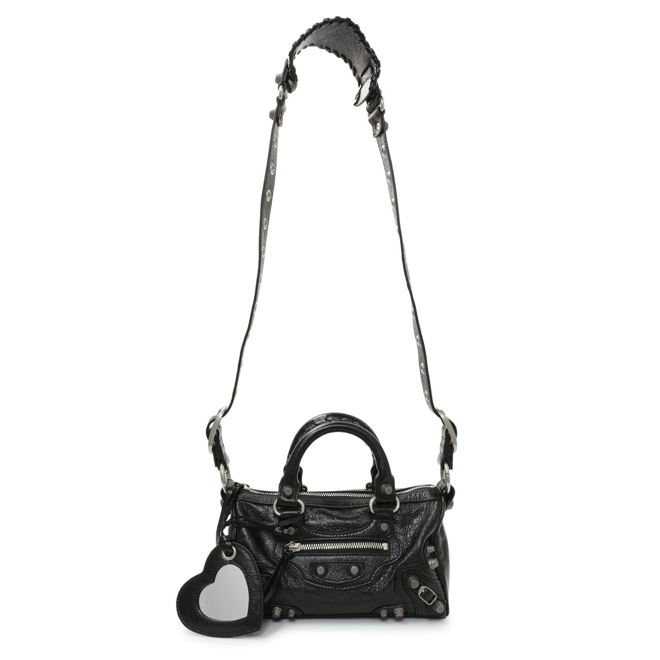 Exclusive Balenciaga Black Agneau Arena Neo Cagole Mini — Front View