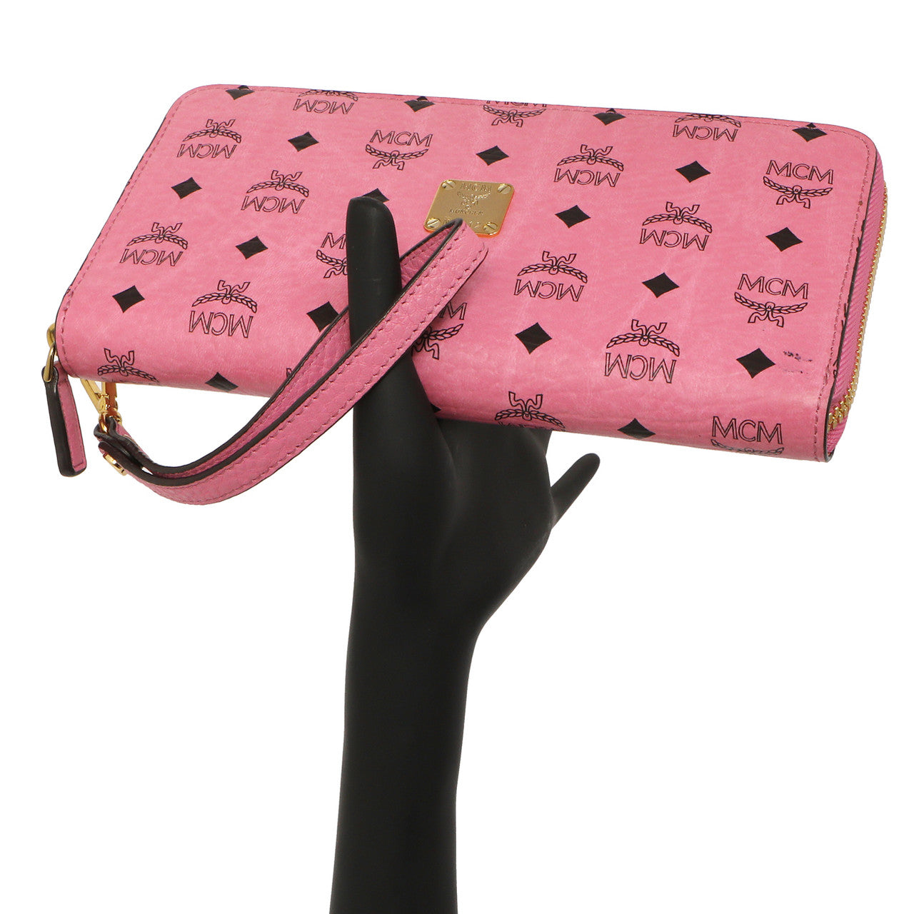Exclusive MCM Pink Visetos Zip Around Wristlet Wallet — Alternate View 11