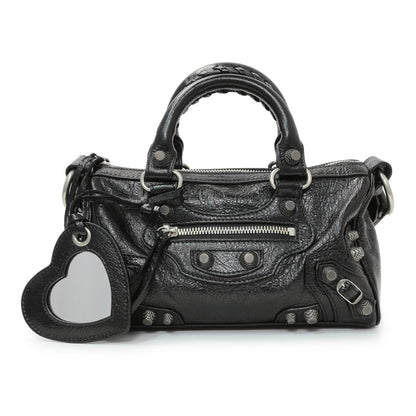 Exclusive Balenciaga Black Agneau Arena Neo Cagole Mini — Side View