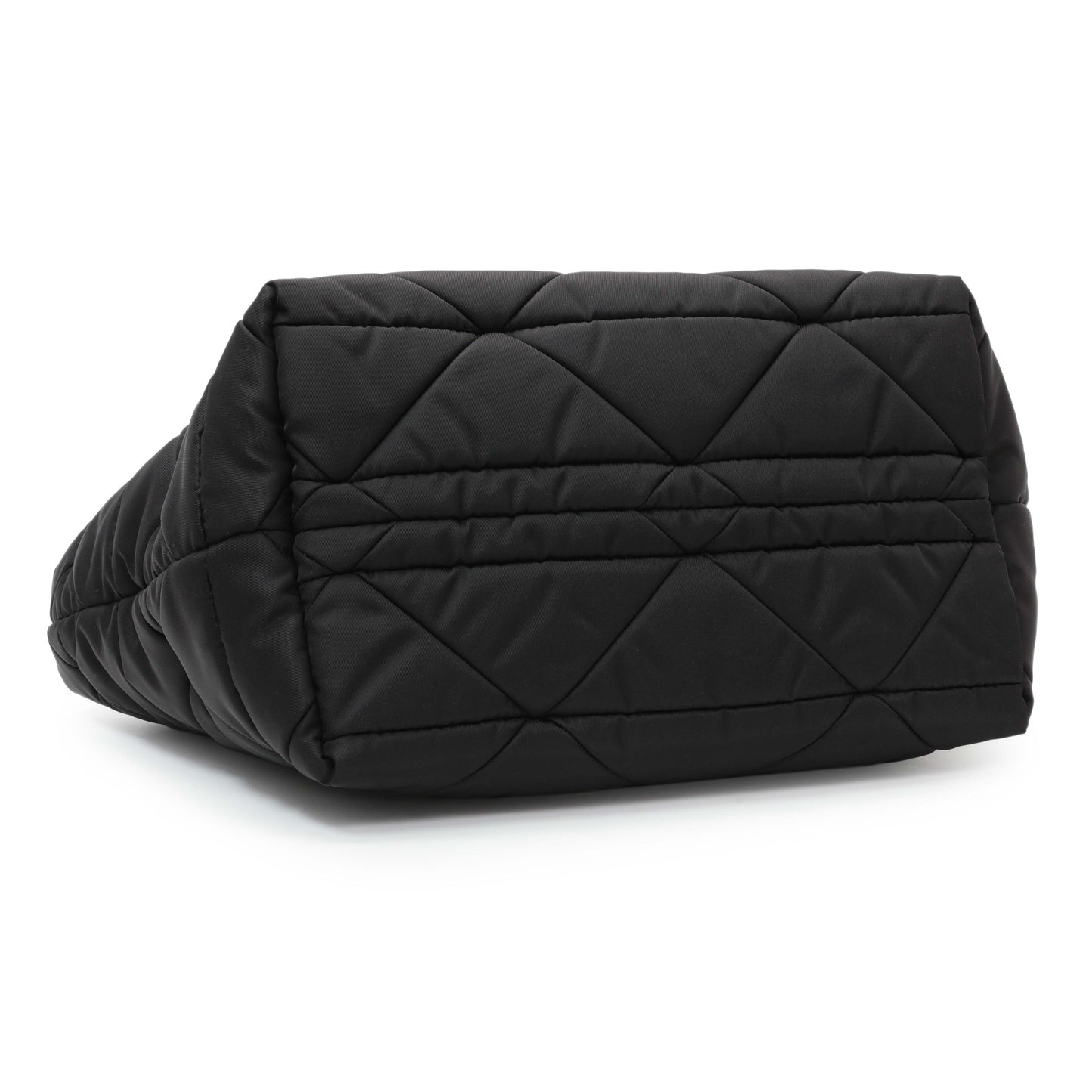 Exclusive Prada Black Re-Nylon Padded Double Handled Zip Tote — Back View