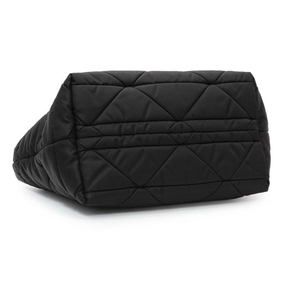Exclusive Prada Black Re-Nylon Padded Double Handled Zip Tote — Back View