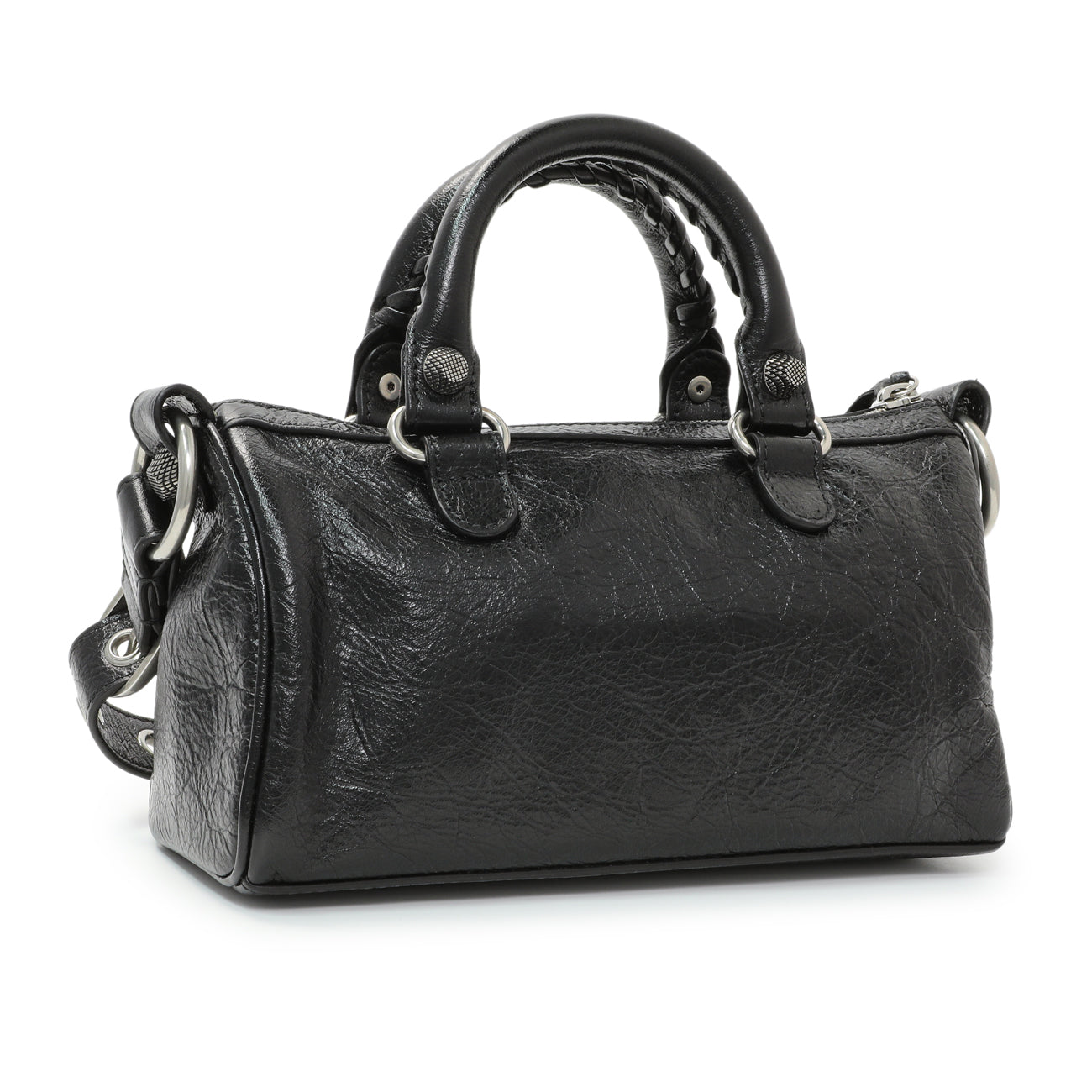 Exclusive Balenciaga Black Agneau Arena Neo Cagole Mini — Back View
