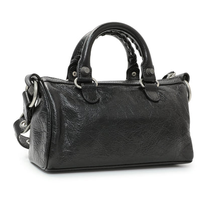 Exclusive Balenciaga Black Agneau Arena Neo Cagole Mini — Back View