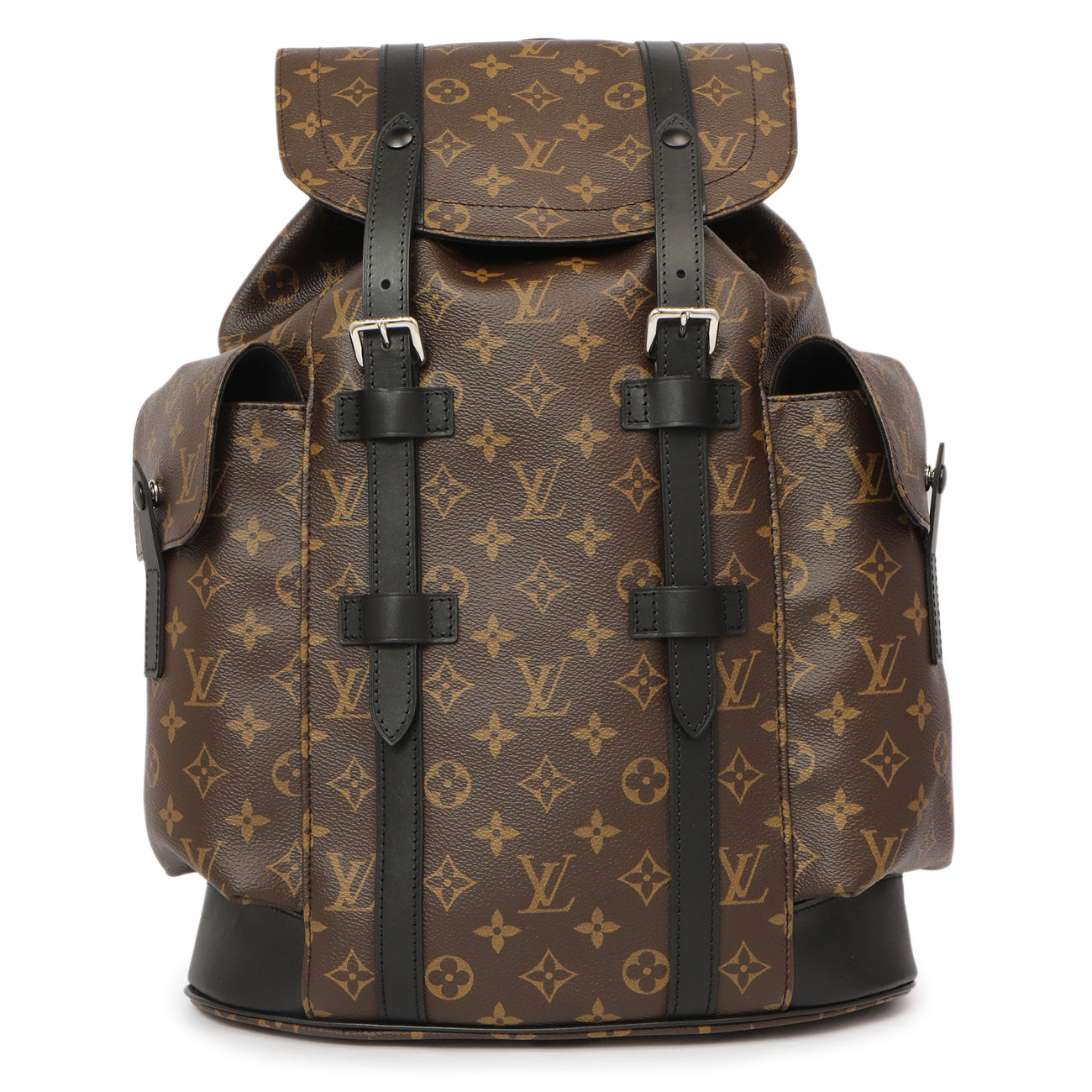 Exclusive Louis Vuitton Monogram Macassar Christopher MM Backpack — Front View