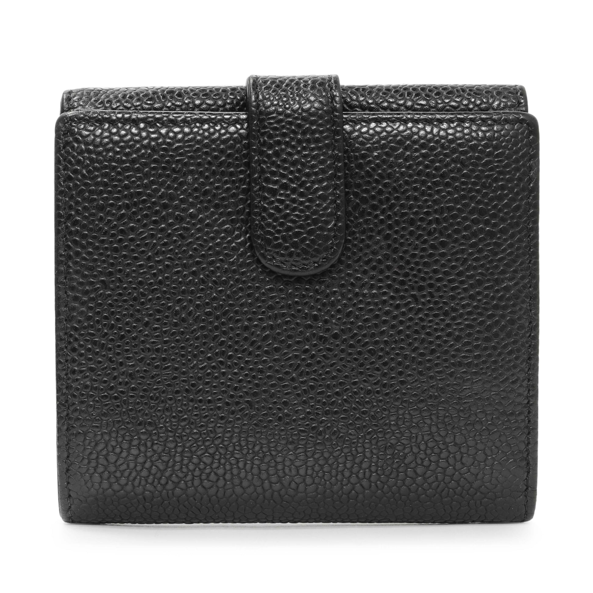 Exclusive Chanel Black Caviar Timeless CC Compact Wallet — Side View