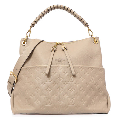 Exclusive Louis Vuitton Tourterelle Empreinte Maida Hobo — Front View