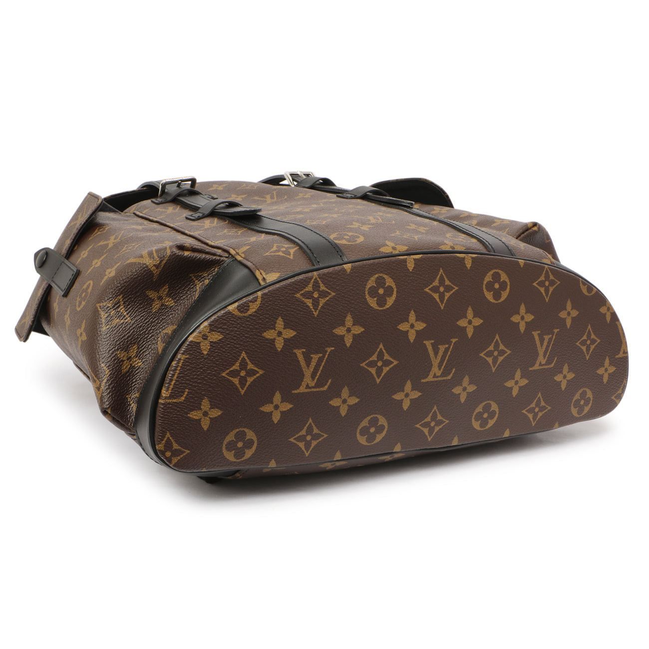 Exclusive Louis Vuitton Monogram Macassar Christopher MM Backpack — Back View