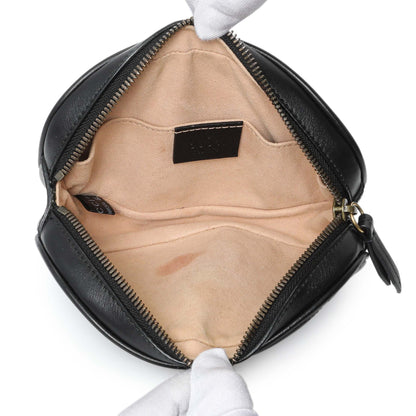 Exclusive Gucci Black Calfskin Matelasse GG Marmont Belt Bag — Top View