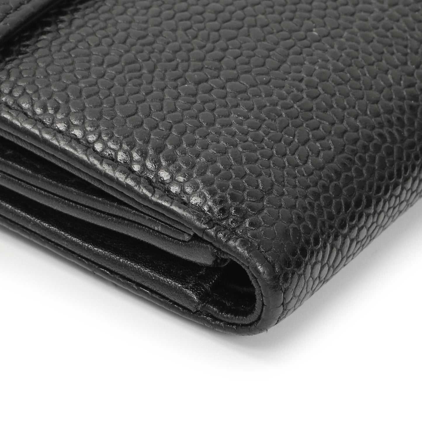 Exclusive Chanel Black Caviar Timeless CC Compact Wallet — Top View
