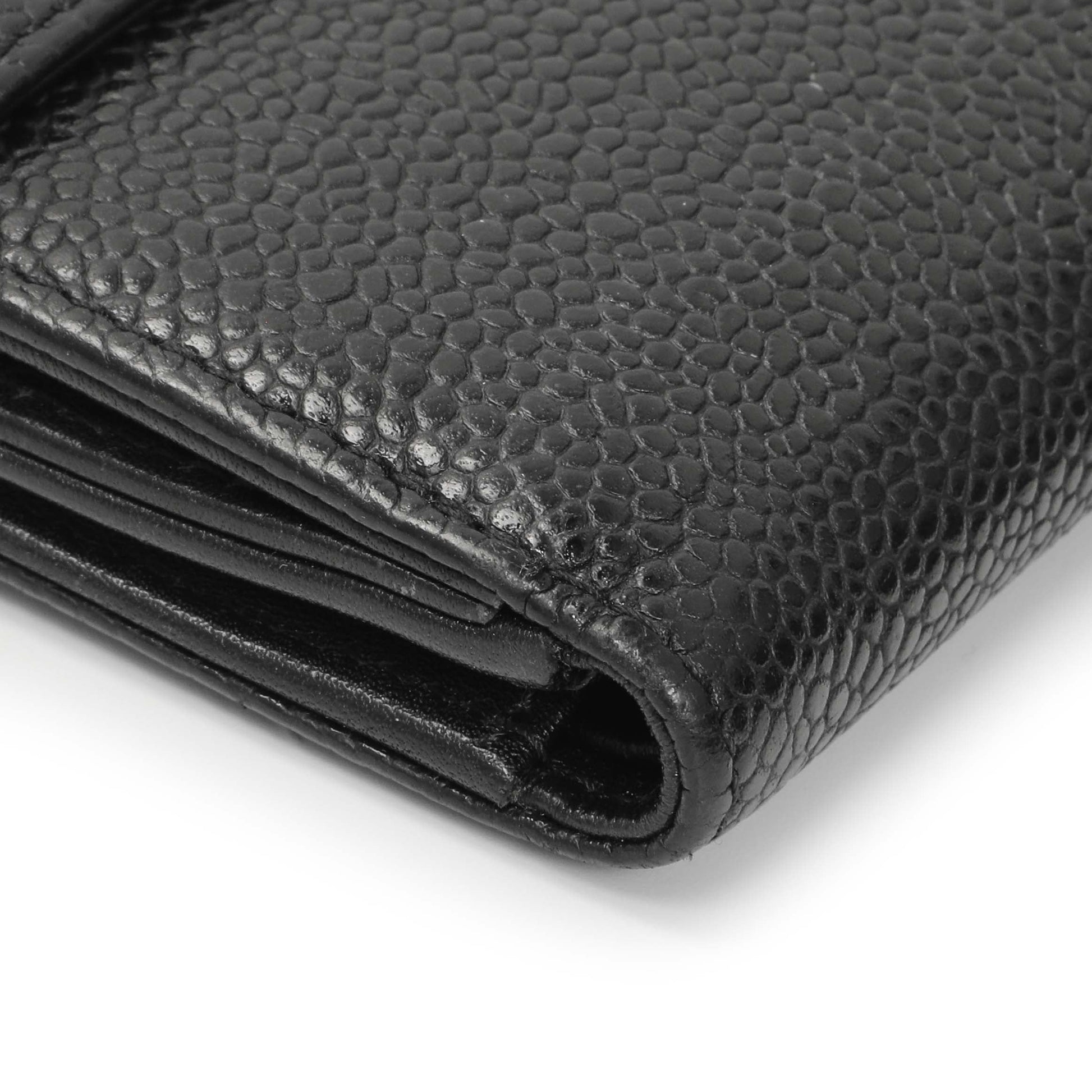 Exclusive Chanel Black Caviar Timeless CC Compact Wallet — Top View