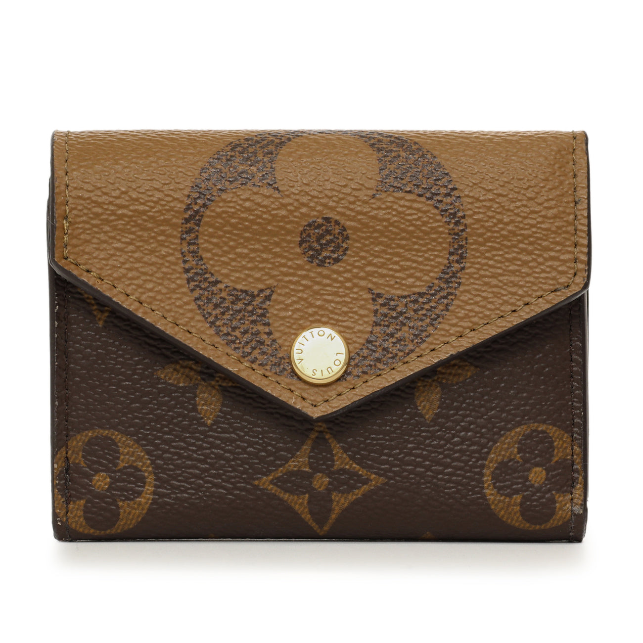 Exclusive Louis Vuitton Monogram Reverse Zoe Wallet — Front View