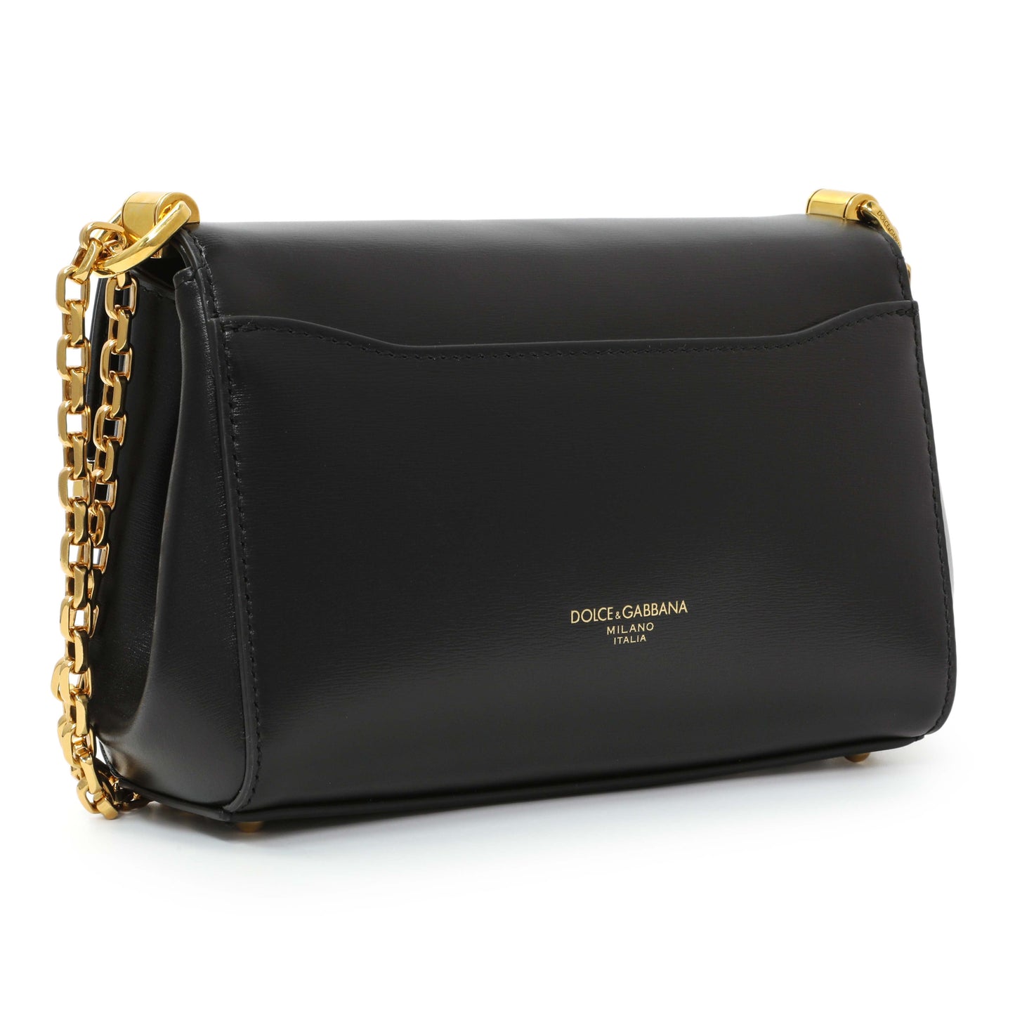 Exclusive Dolce & Gabbana Black Calfskin Small Marlene Crossbody — Side View