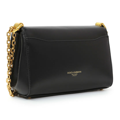 Exclusive Dolce & Gabbana Black Calfskin Small Marlene Crossbody — Side View