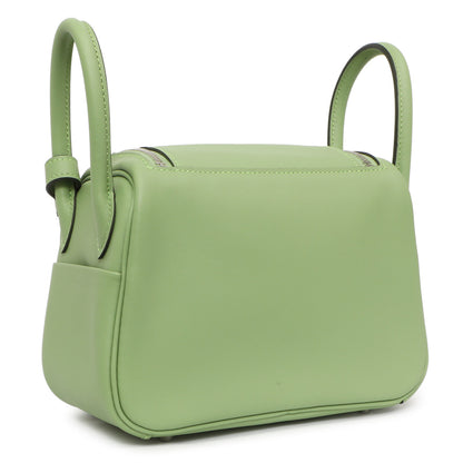 Exclusive Hermes Vert Criquet Swift Mini Lindy 20 — Back View