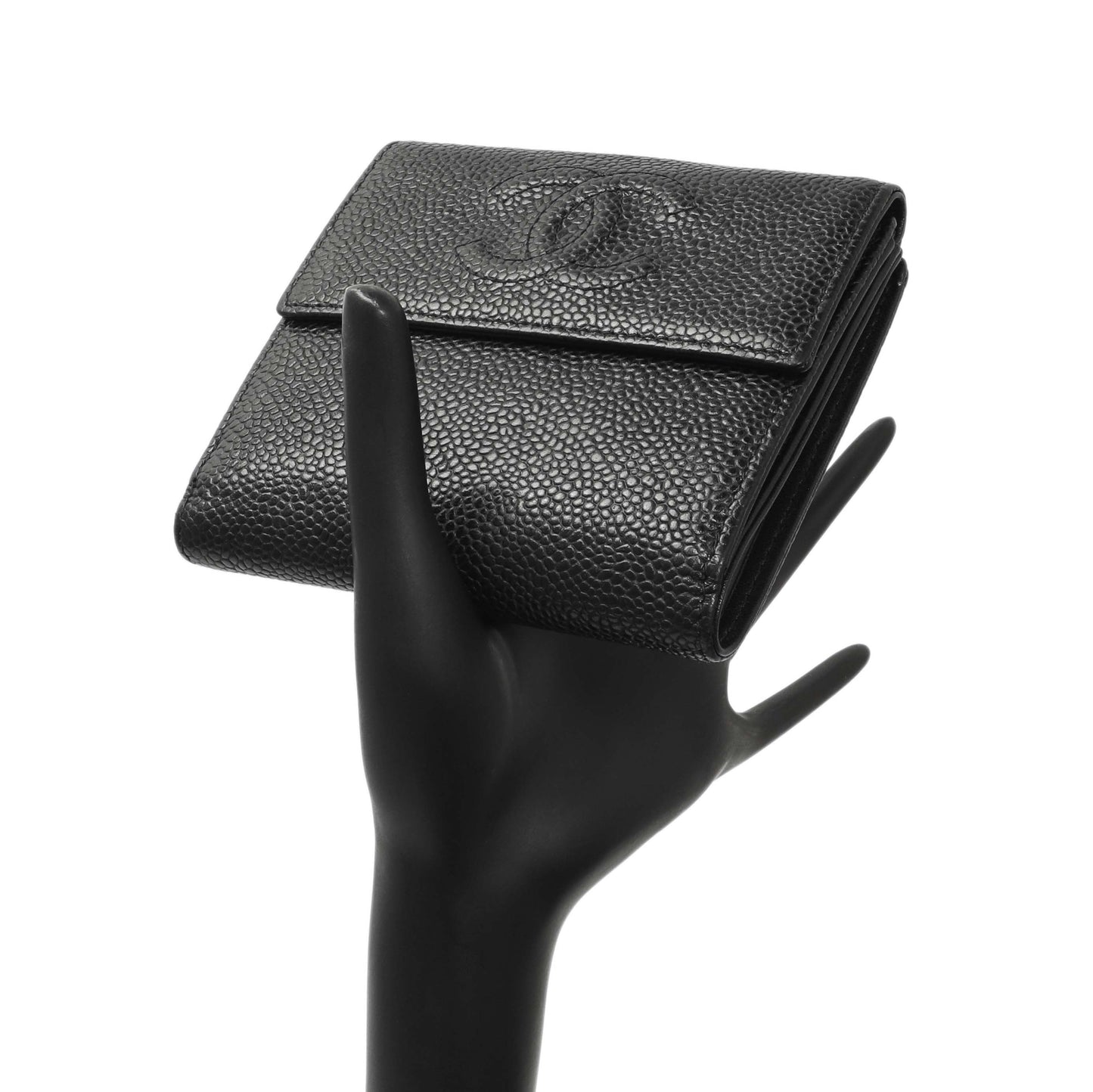 Exclusive Chanel Black Caviar Timeless CC Compact Wallet — Alternate View 11