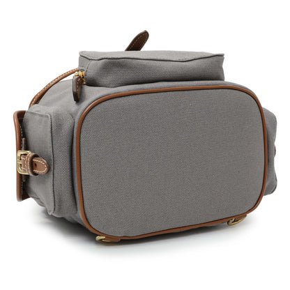 Exclusive Miu Miu Grey Canvas Backpack — Side View