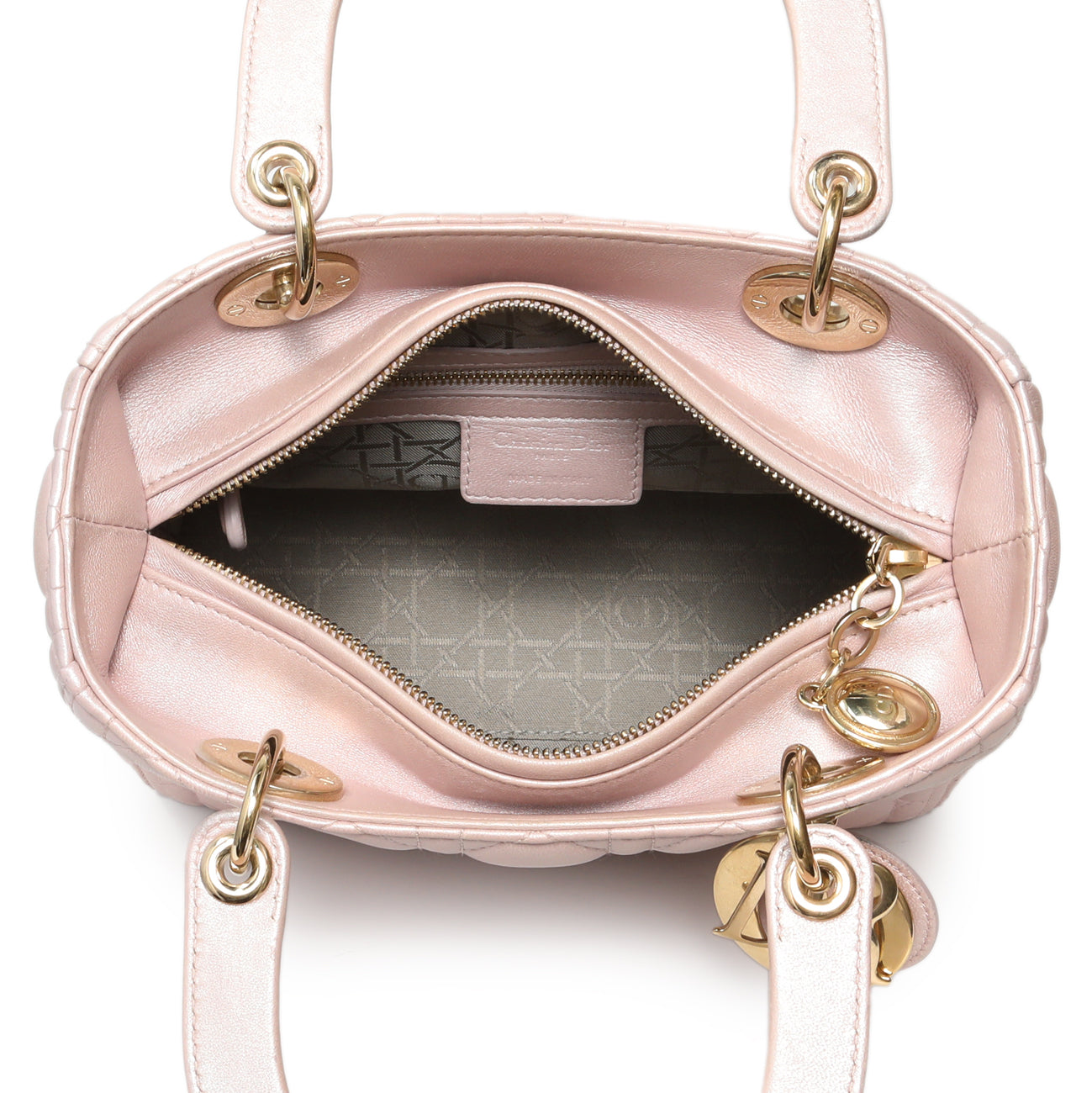 Exclusive Christian Dior Lotus Pearly Lambskin Cannage Medium Lady Dior — Alternate View 8