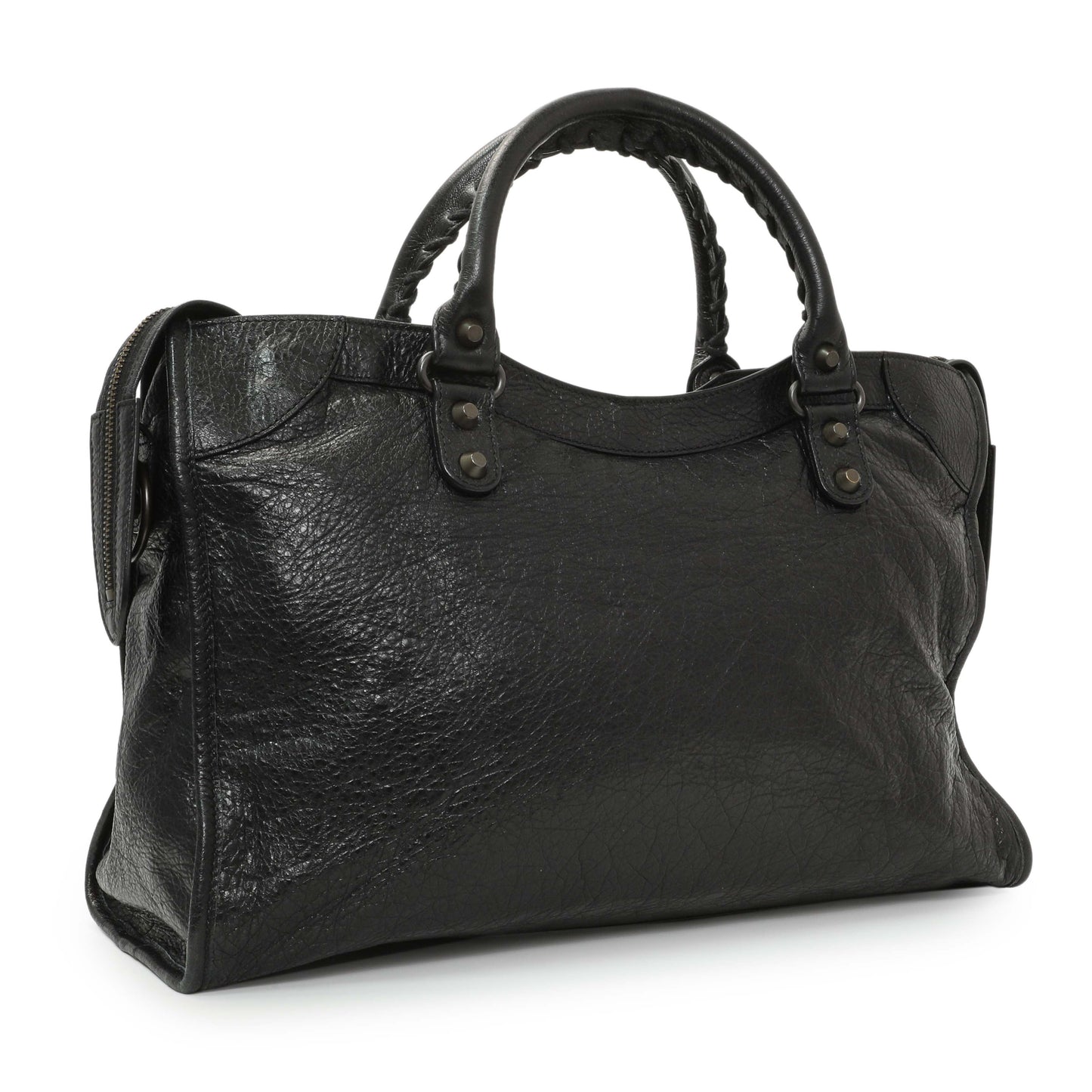 Exclusive Balenciaga Black Agneau Classic Hardware City — Side View