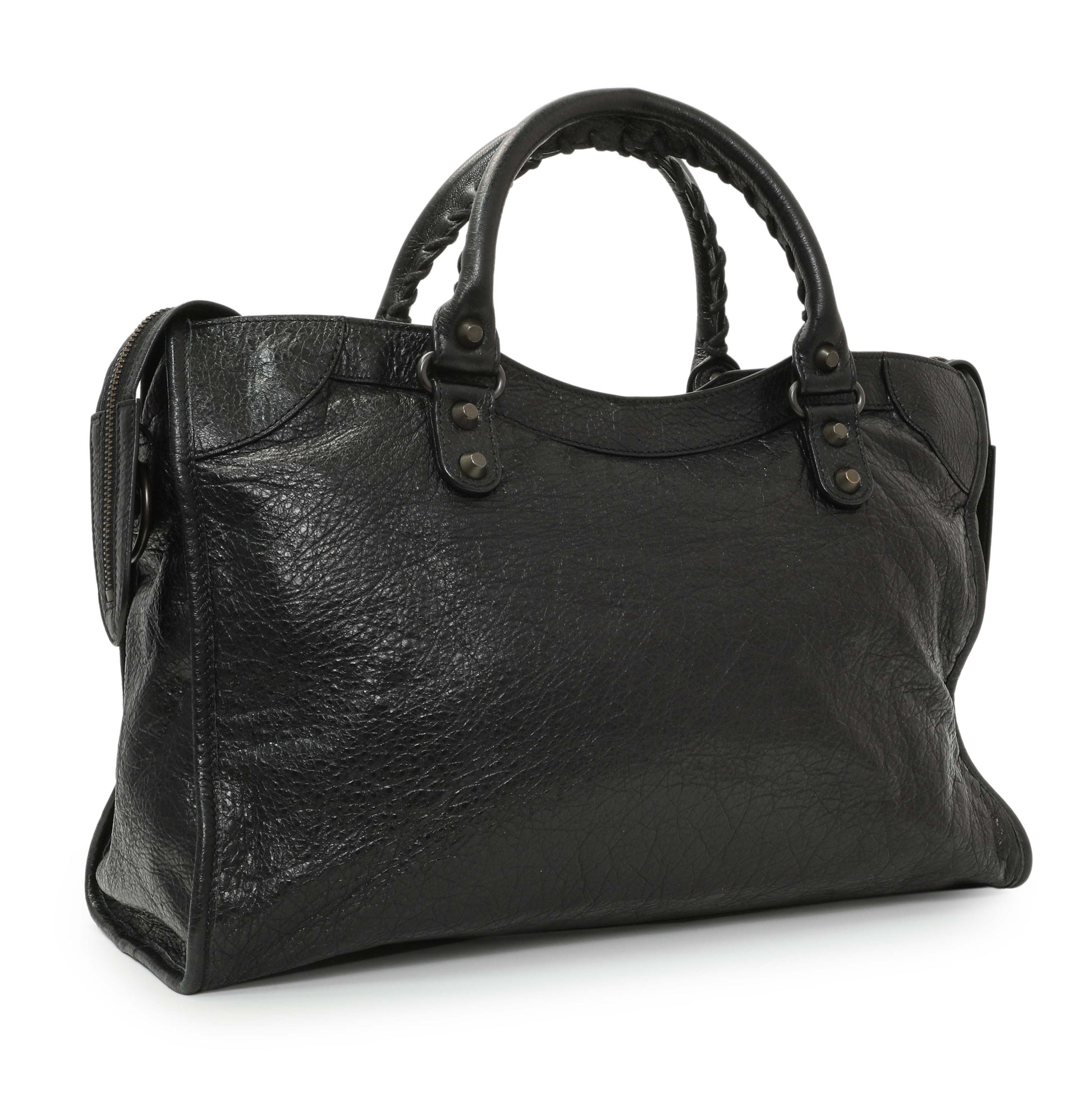 Exclusive Balenciaga Black Agneau Classic Hardware City — Side View