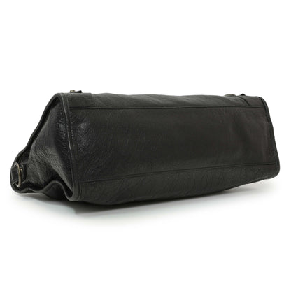 Exclusive Balenciaga Black Agneau Classic Hardware City — Back View