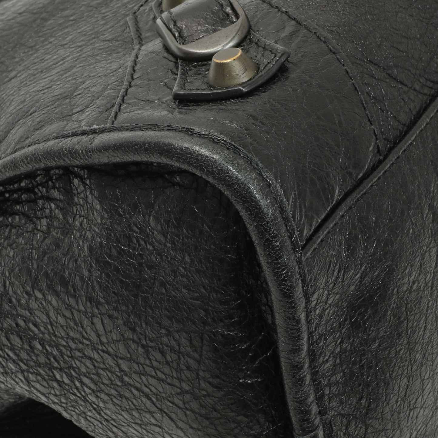 Exclusive Balenciaga Black Agneau Classic Hardware City — Top View