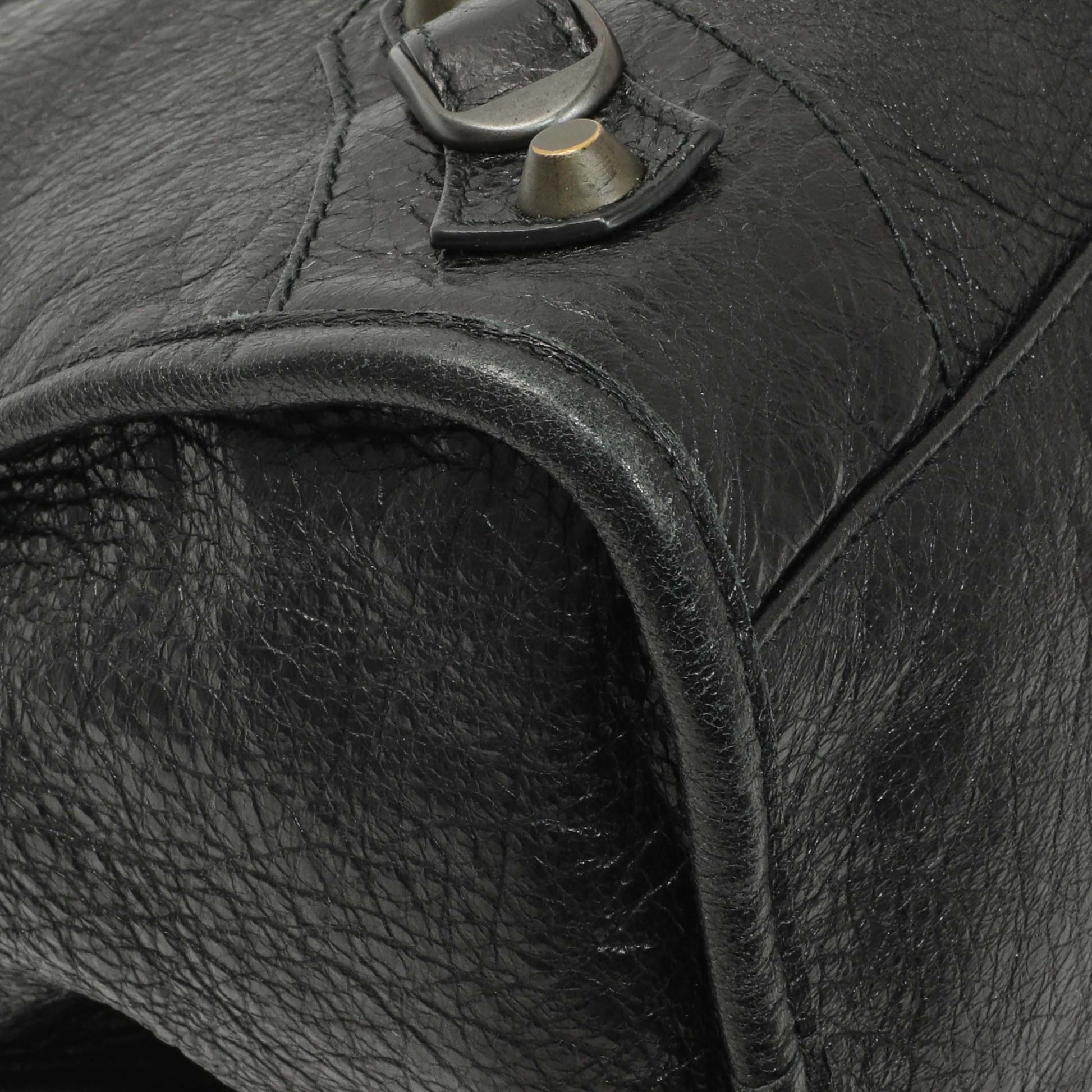 Exclusive Balenciaga Black Agneau Classic Hardware City — Top View