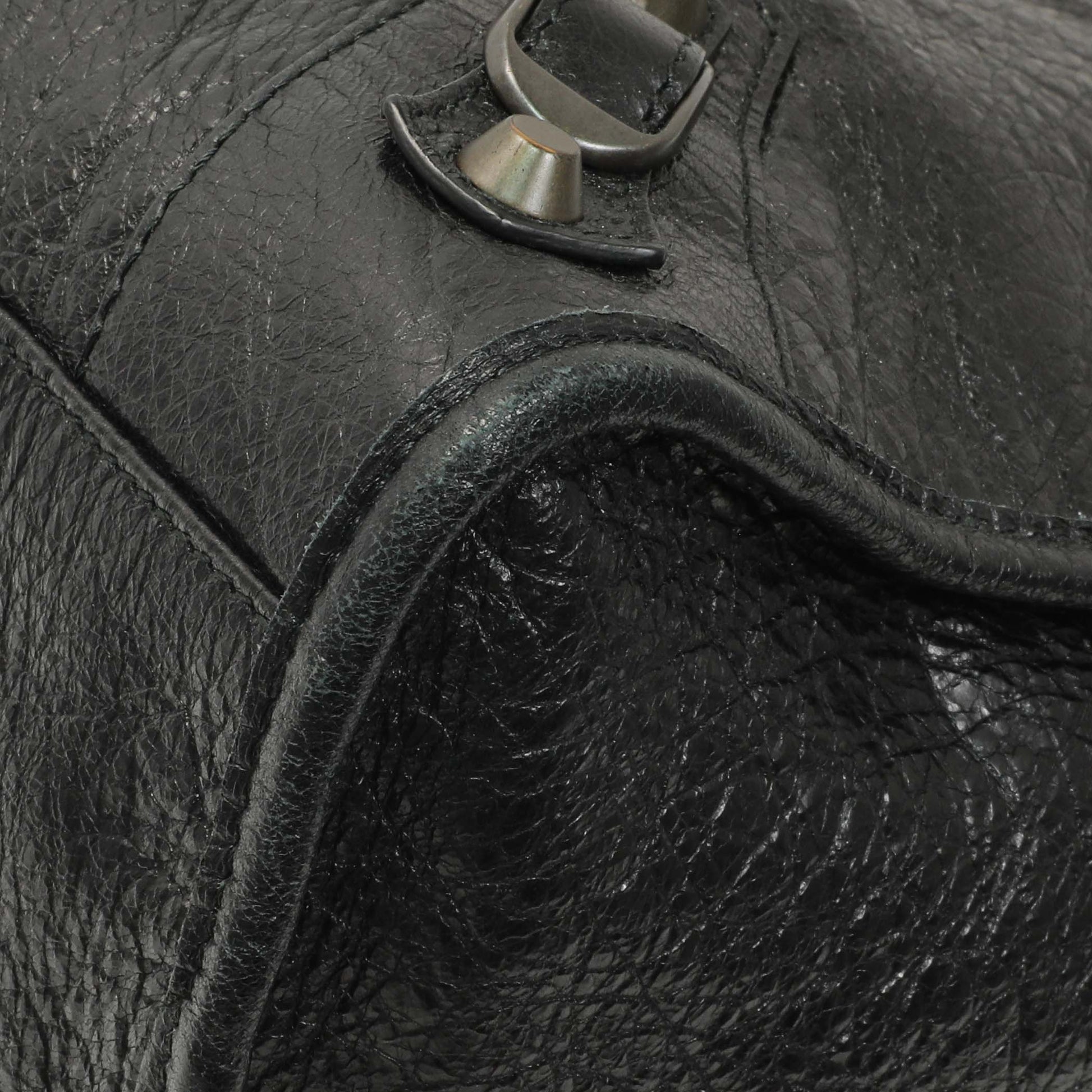 Exclusive Balenciaga Black Agneau Classic Hardware City — Detail View