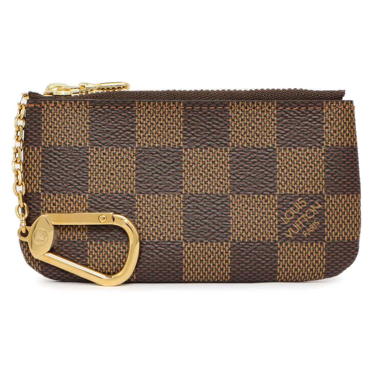 Exclusive Louis Vuitton Damier Ebene Key Pouch — Front View