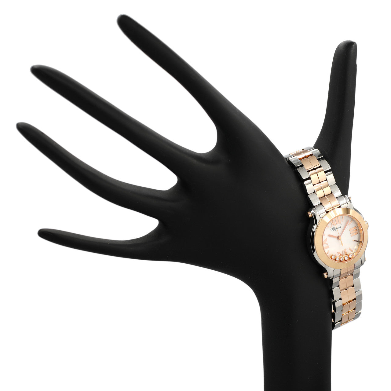 Exclusive Chopard Stainless Steel 18K Rose Gold Happy Sport 278509-6003 — Detail View