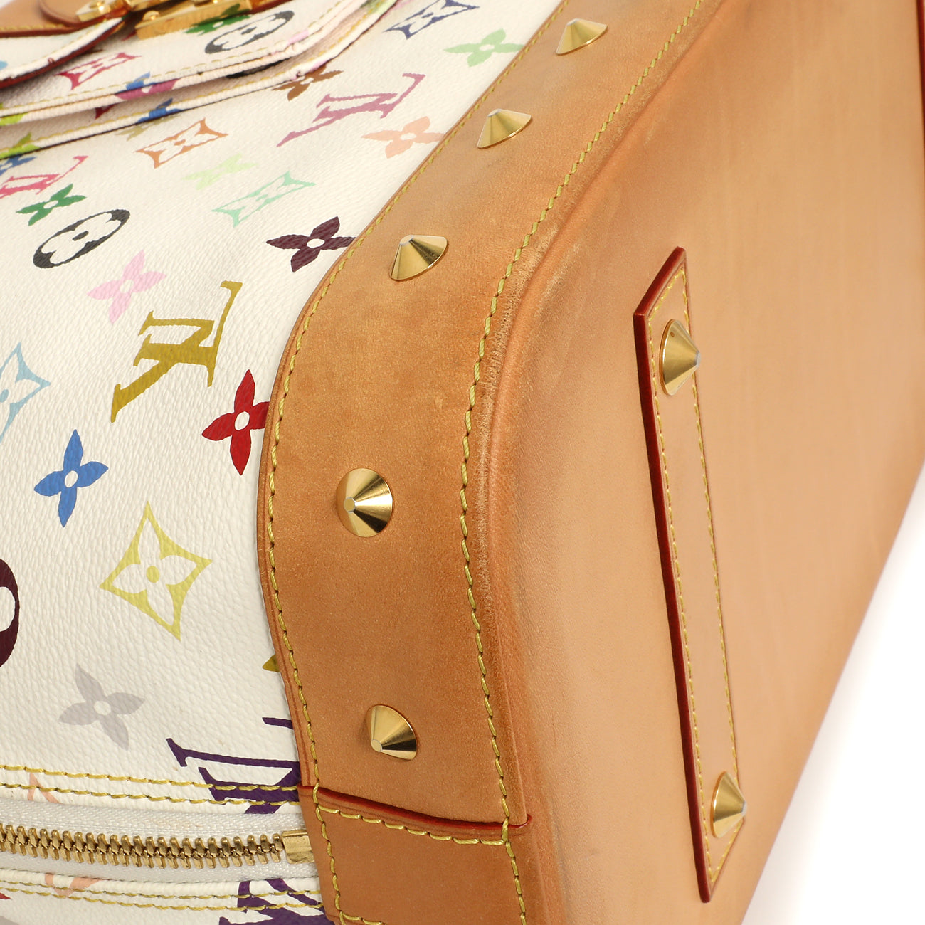 Exclusive Louis Vuitton White Multicolor Monogram Alma GM — Top View