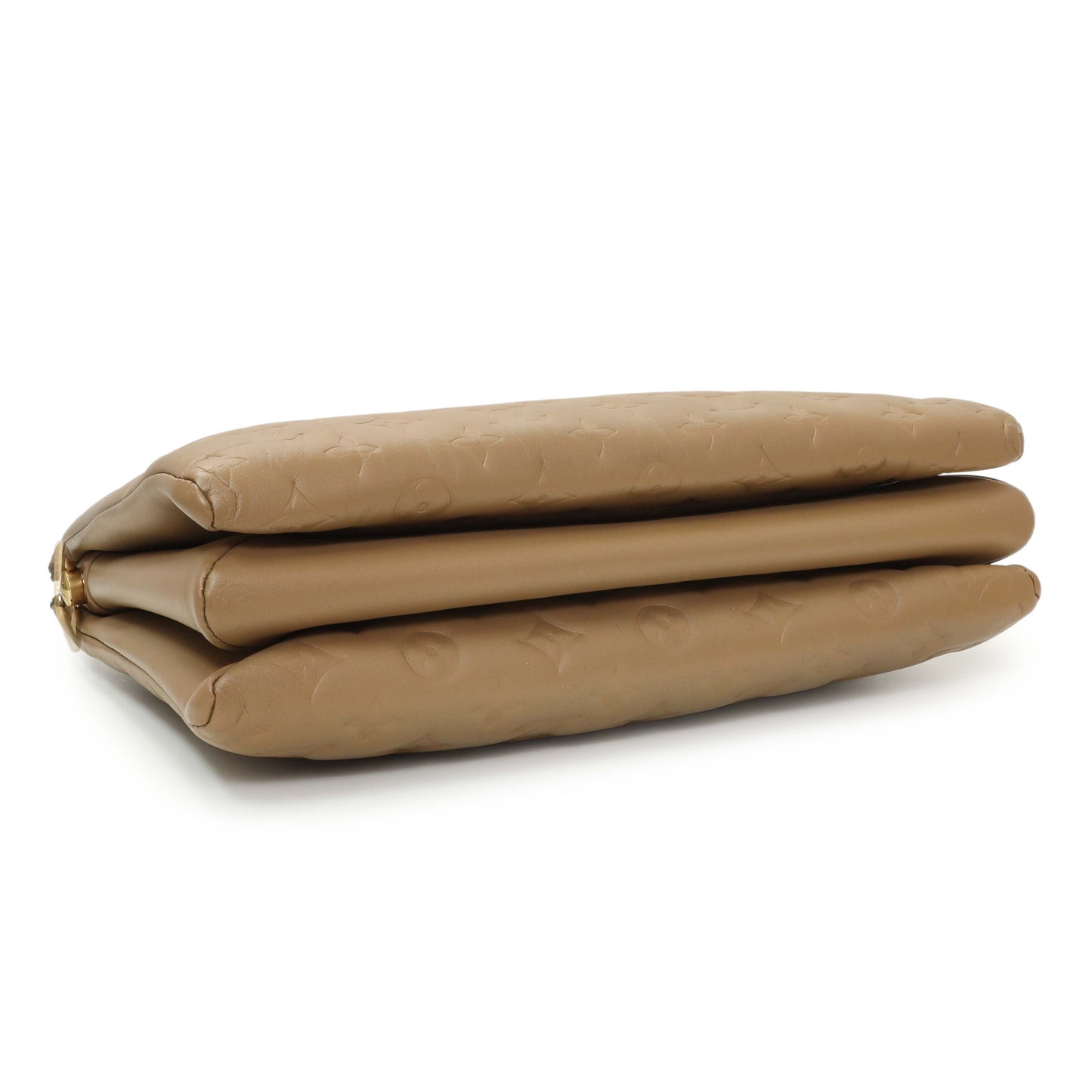 Exclusive Louis Vuitton Camel Monogram Embossed Lambskin Coussin MM — Back View
