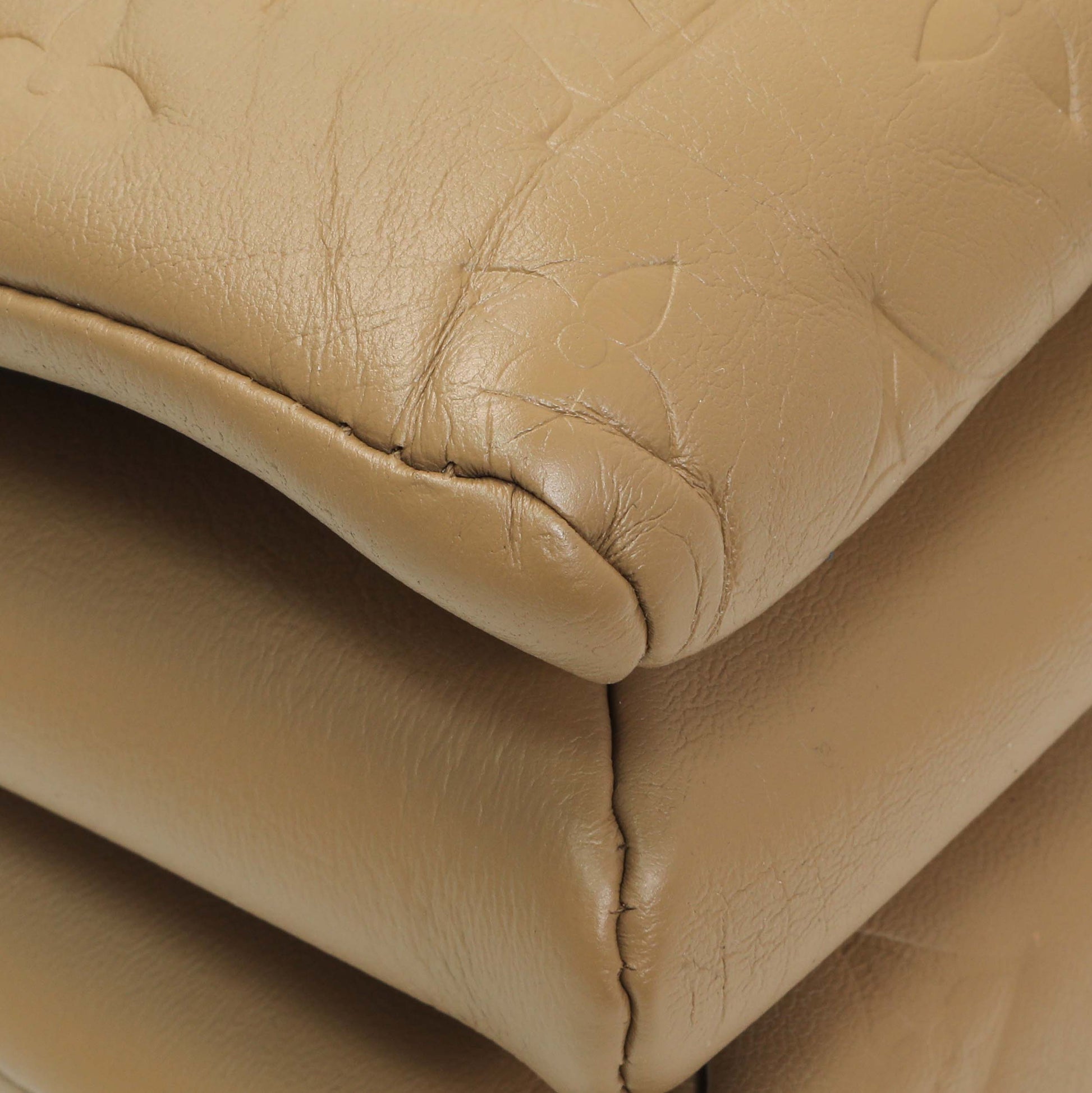 Exclusive Louis Vuitton Camel Monogram Embossed Lambskin Coussin MM — Top View