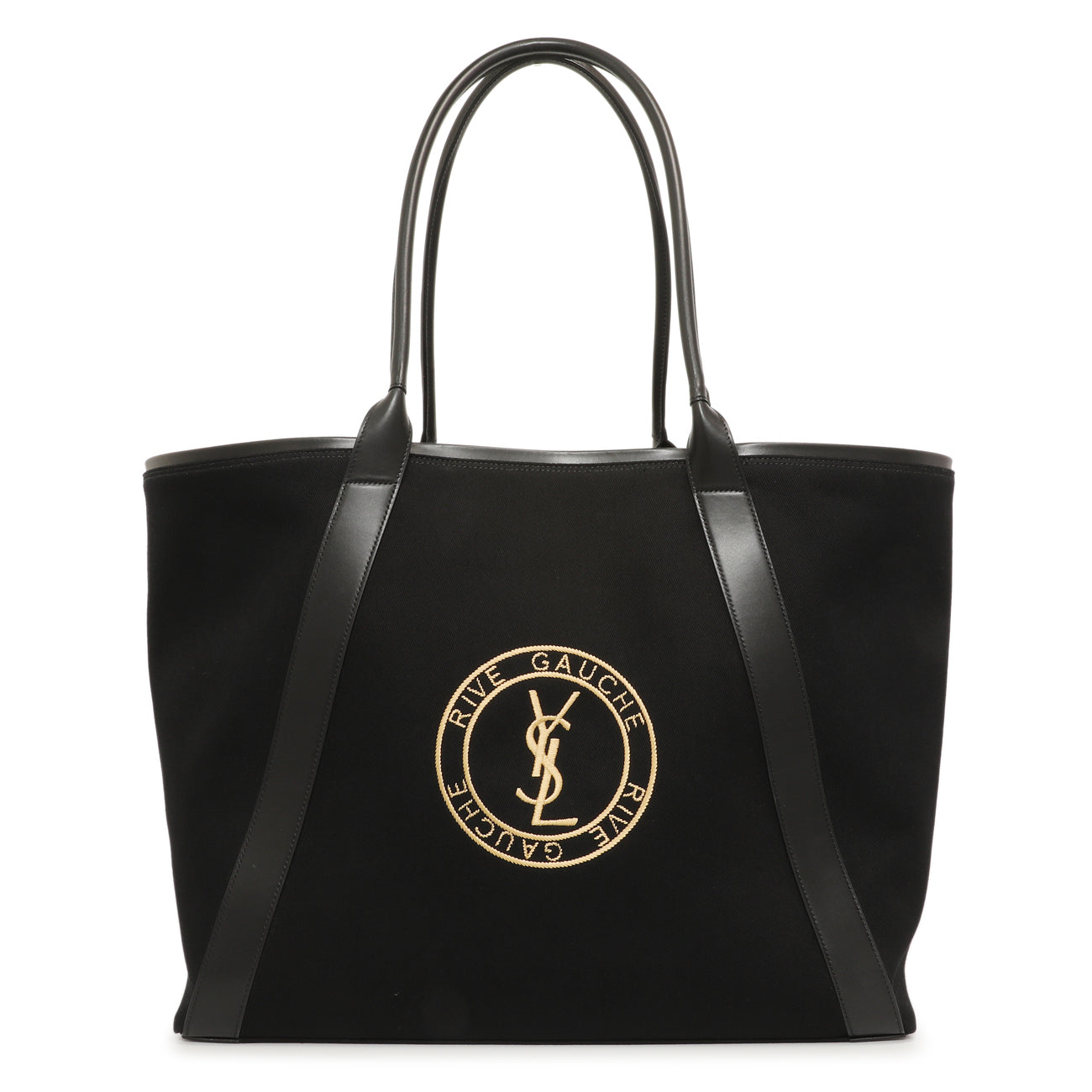 Exclusive Saint Laurent Black Rive Gauche Tote — Front View