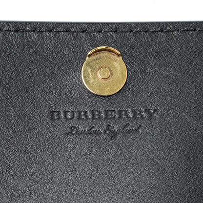 Exclusive Burberry Black Pebbled Leather Hampshire Wallet On Chain — Alternate View 9