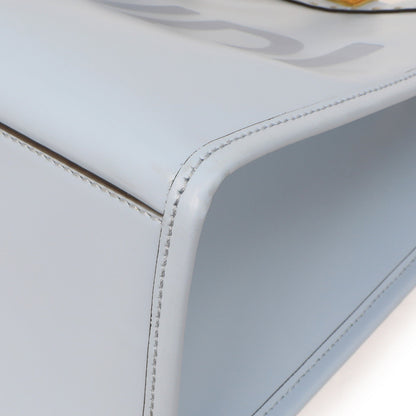 Exclusive Fendi Azzurro Baby Vitello King Plexiglass Medium Sunshine Shopper Tote — Detail View