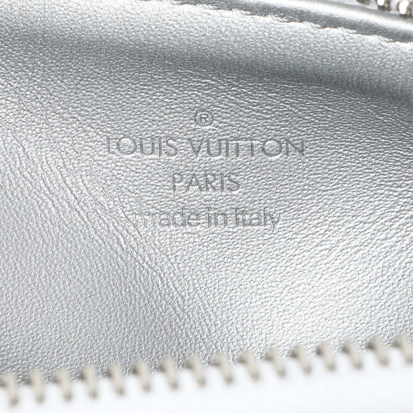 Exclusive Louis Vuitton White Lambskin Embossed Monogram Coussin BB — Detail View