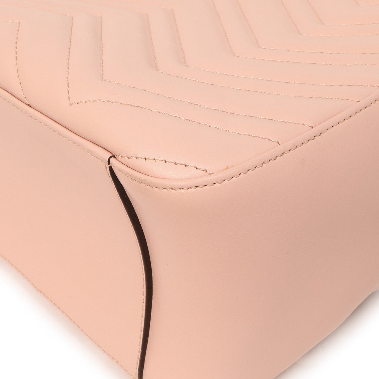 Exclusive Gucci Perfect Pink Calfskin Matelasse GG Marmont Dome Backpack — Detail View