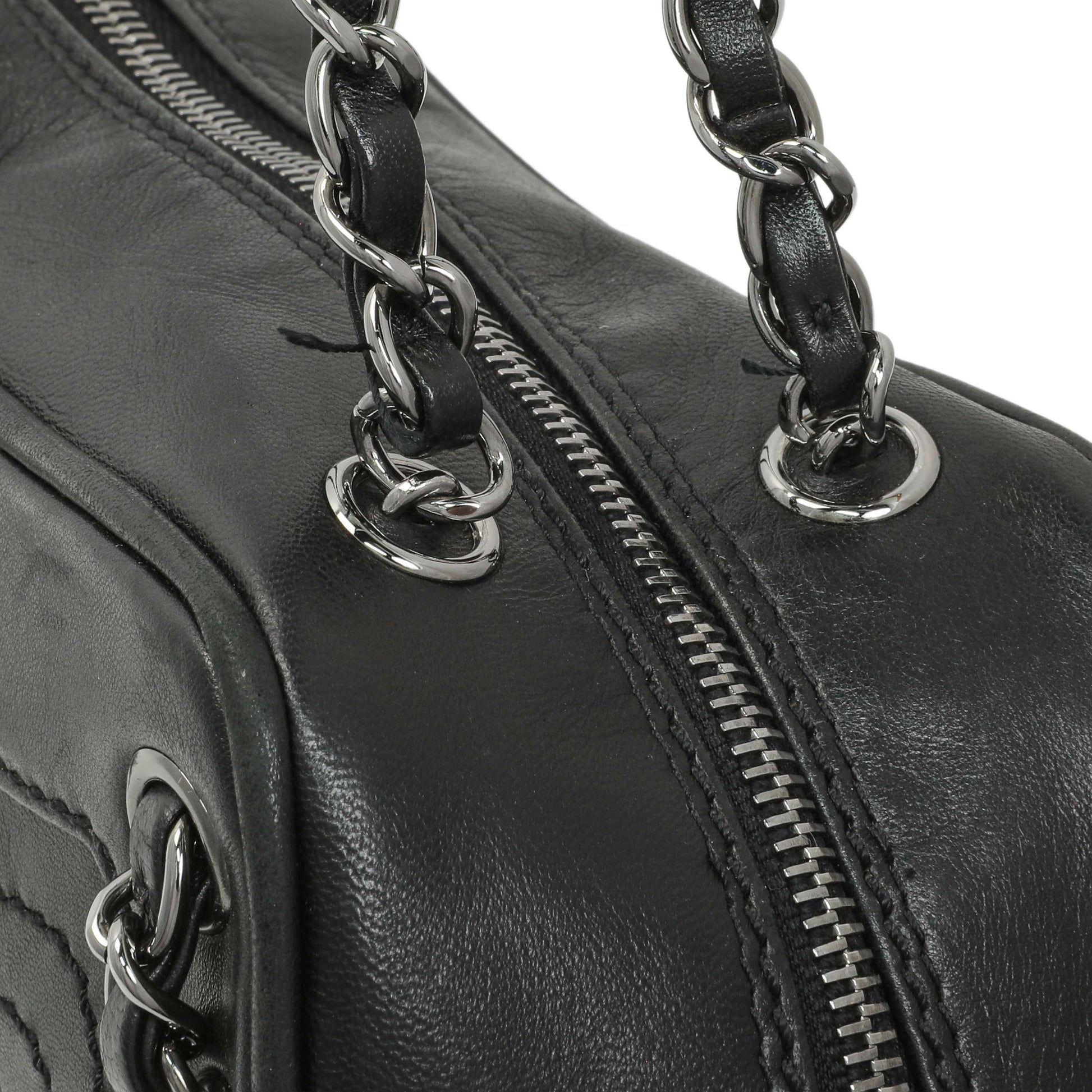 Exclusive Chanel Black Lambskin Lax Tassel Shoulder Bag — Alternate View 11