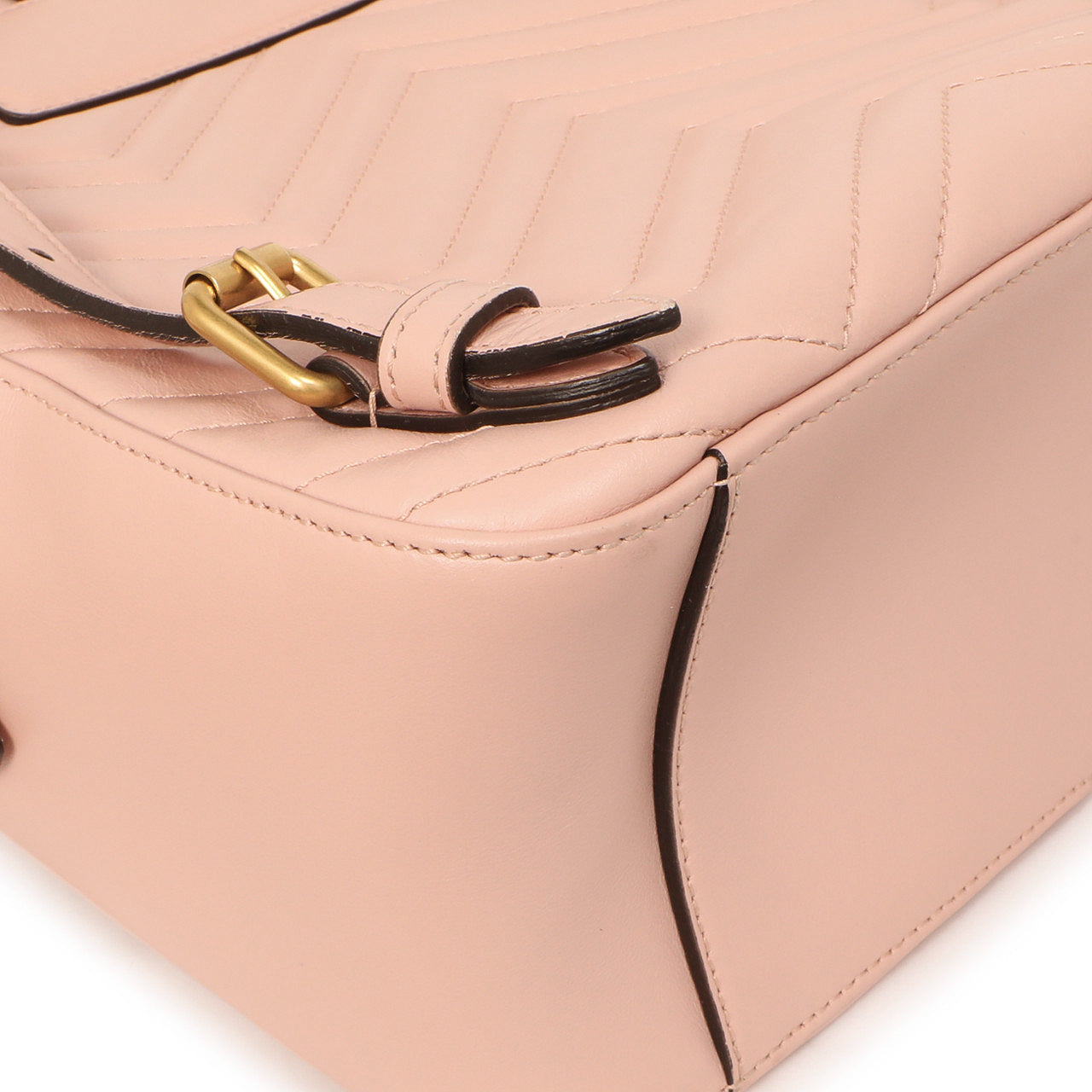 Exclusive Gucci Perfect Pink Calfskin Matelasse GG Marmont Dome Backpack — Lifestyle View