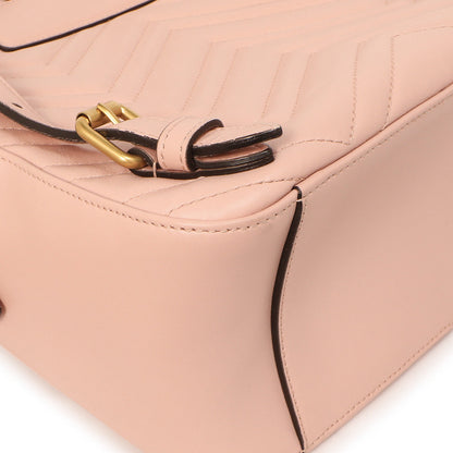 Exclusive Gucci Perfect Pink Calfskin Matelasse GG Marmont Dome Backpack — Lifestyle View
